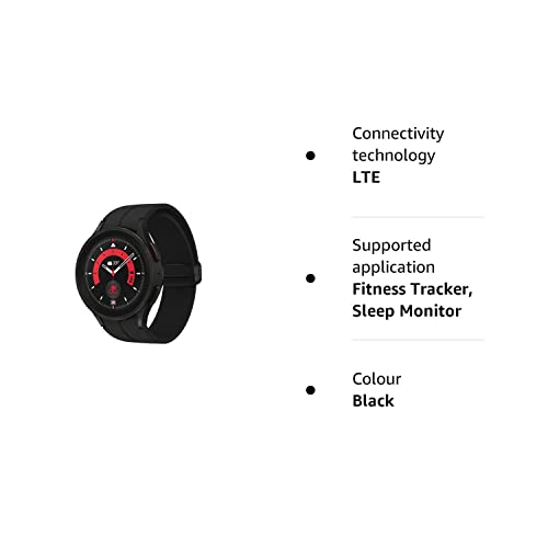 Samsung Galaxy Watch5 Pro Smart Watch, Health Monitoring, Fitness Tracker, Long Lasting Battery, LTE, 45mm, Black Titanium, UK Version (Renewed)