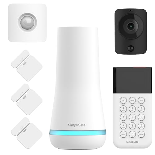 SimpliSafe Home Security System | 7 Piece Home Security Camera & Alarm System with Entry & Motion Sensor - Optional Monitoring Subscription - Compatible with Alexa
