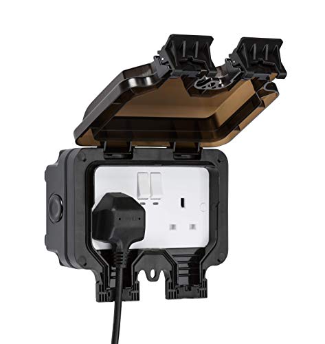 Smart WiFi Waterproof Outdoor Double Socket - Certified Works with Alexa + Certified Works with Google Assistant