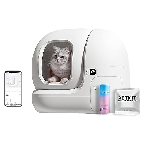PETKIT Self Cleaning Cat Litter Tray, PURA MAX Automatic Cat Litter Box with N50, 76L Extra Large Capacity, APP Control, Safety Protection, Smart Robot Litter Box for Multiple Cats