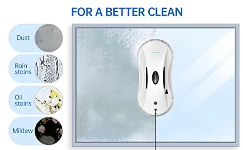 AlfaBot X7 Window Cleaner Robot, X7 Smart Window Vacuum Cleaner with Automatic Water Spray, Glass Cleaning Robot for Interior/Exterior Highrise Windows