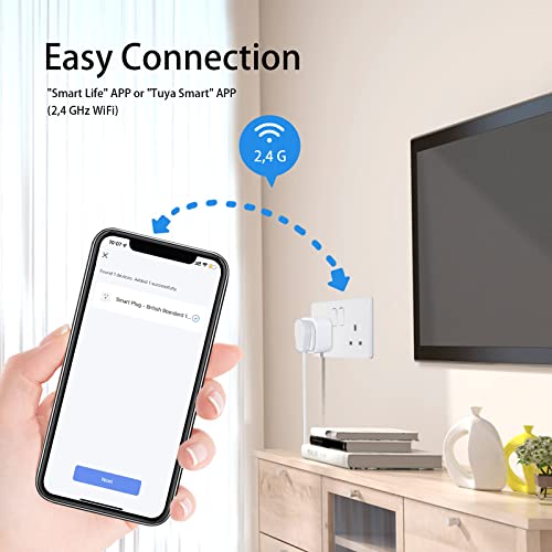 ANTELA Smart Plug with Energy Monitoring, Alexa Voice Control, 2,4GHz WiFi Plug, Smart Life APP Wireless Remote Control and Timer Function, Work with Alexa and Google Home, 13A (4 Packs)