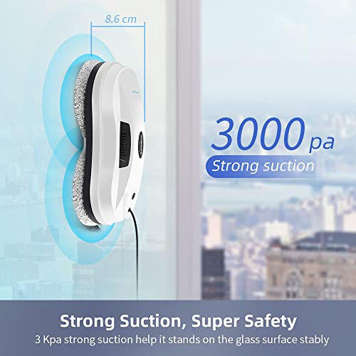 AlfaBot X7 Window Cleaner Robot, X7 Smart Window Vacuum Cleaner with Automatic Water Spray, Glass Cleaning Robot for Interior/Exterior Highrise Windows