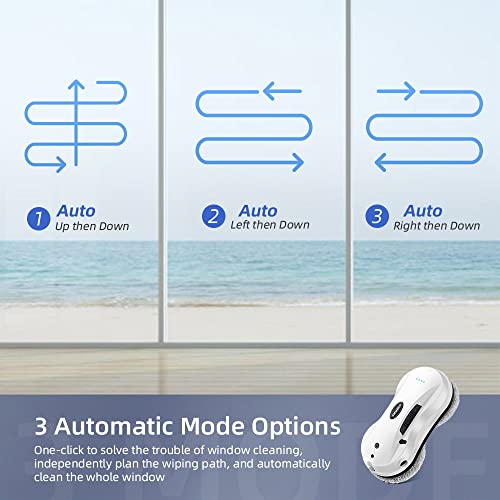 AlfaBot X7 Window Cleaner Robot, X7 Smart Window Vacuum Cleaner with Automatic Water Spray, Glass Cleaning Robot for Interior/Exterior Highrise Windows