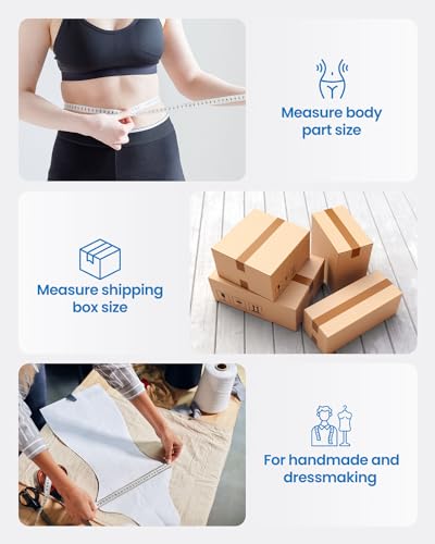 RENPHO Body Tape Measure for Weight Loss, Smart Body Measuring Tape for Body Measurements, Fitness Body Composition Monitors with APP, Retractable Dual-Scale Body Measurement Tape