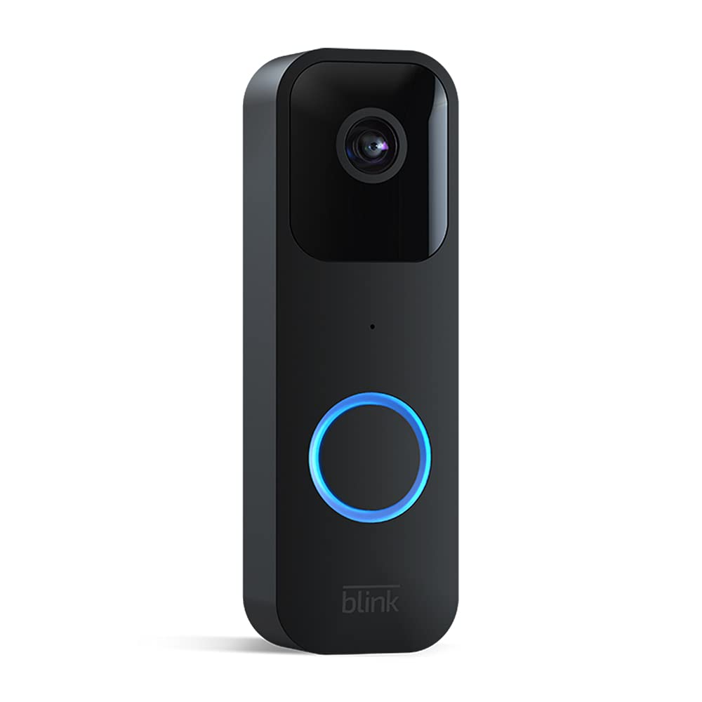 Blink Video Doorbell | Two-way audio, HD video, motion and chime app alerts, easy setup, Alexa enabled, Blink Subscription Plan Free Trial — Wired or Wireless (Black)