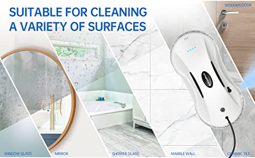 AlfaBot X7 Window Cleaner Robot, X7 Smart Window Vacuum Cleaner with Automatic Water Spray, Glass Cleaning Robot for Interior/Exterior Highrise Windows