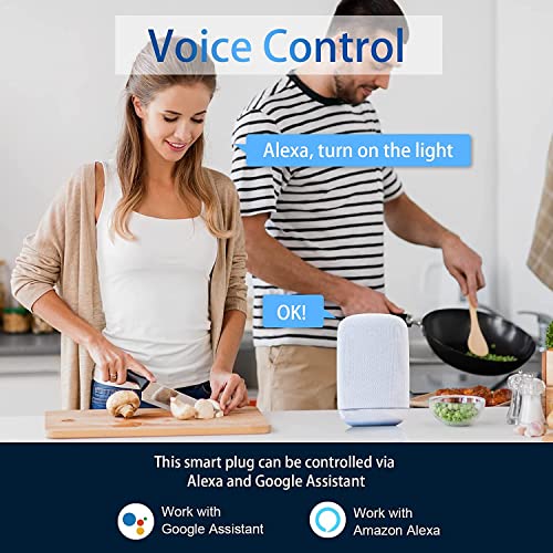 ANTELA Smart Plug with Energy Monitoring, Alexa Voice Control, 2,4GHz WiFi Plug, Smart Life APP Wireless Remote Control and Timer Function, Work with Alexa and Google Home, 13A (4 Packs)