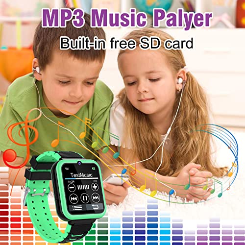 Smart Watch for Kids, Kids Smartwatch Phone for Boys Girls with 16 Games, HD Touch Screen Music Player SOS Two-Way Call Flashlight Calculator Recorder Alarm Clock, Christmas Birthday Gifts for 4-12Y