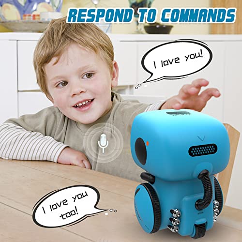 GILOBABY Interactive Smart Robot Toys, Intelligent Robot Toys for Kids, Children Girls & Boys Robotic Toys 3 Years Old Up, Voice Control & Touch Sense, Dance & Sing & Walk, Recorder & Speak Like You