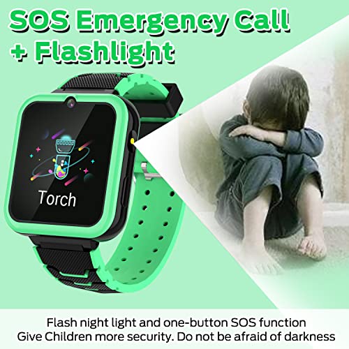 Smart Watch for Kids, Kids Smartwatch Phone for Boys Girls with 16 Games, HD Touch Screen Music Player SOS Two-Way Call Flashlight Calculator Recorder Alarm Clock, Christmas Birthday Gifts for 4-12Y
