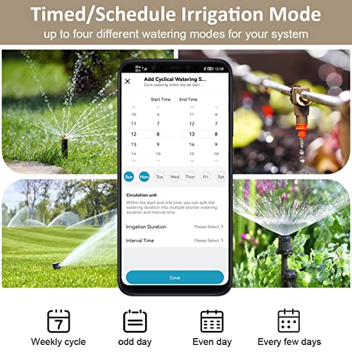 Smart WiFi Water Timer with Separate 2 Outlet, Dual WiFi Sprinkler Timer Outdoor Wireless Water Hose Timer Work with Alexa, Automatic Irrigation Timer for Garden Lawn Watering