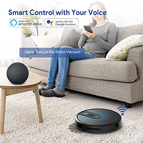 Bagotte Robot Vacuum Cleaner,4-in-1 Robot Vacuum with Mop, Carpet Automatic Boost,Gyro Navigation,Virtual Boundary, WIFI/APP/Alexa for Pet Hair Hard Floor Carpet