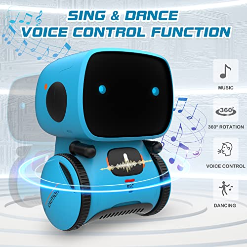 GILOBABY Interactive Smart Robot Toys, Intelligent Robot Toys for Kids, Children Girls & Boys Robotic Toys 3 Years Old Up, Voice Control & Touch Sense, Dance & Sing & Walk, Recorder & Speak Like You