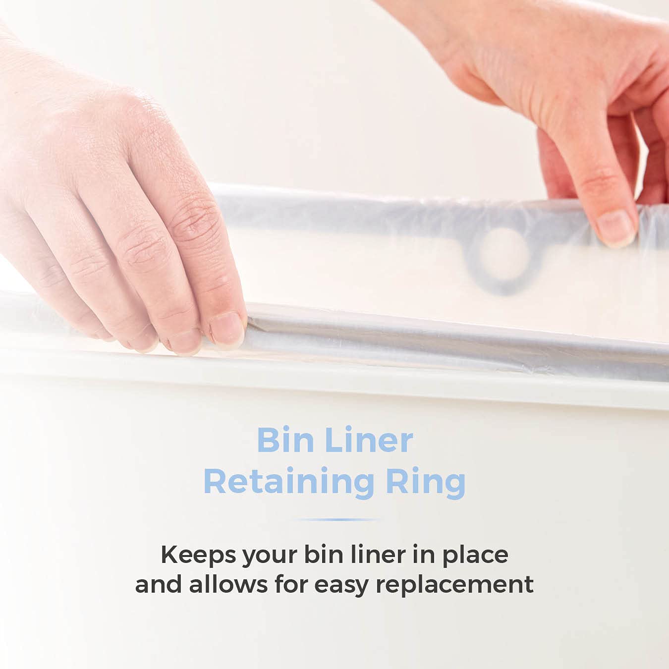 Tower T838005W Sensor Bin with Retainer Ring, Battery-Operated, 50L, White