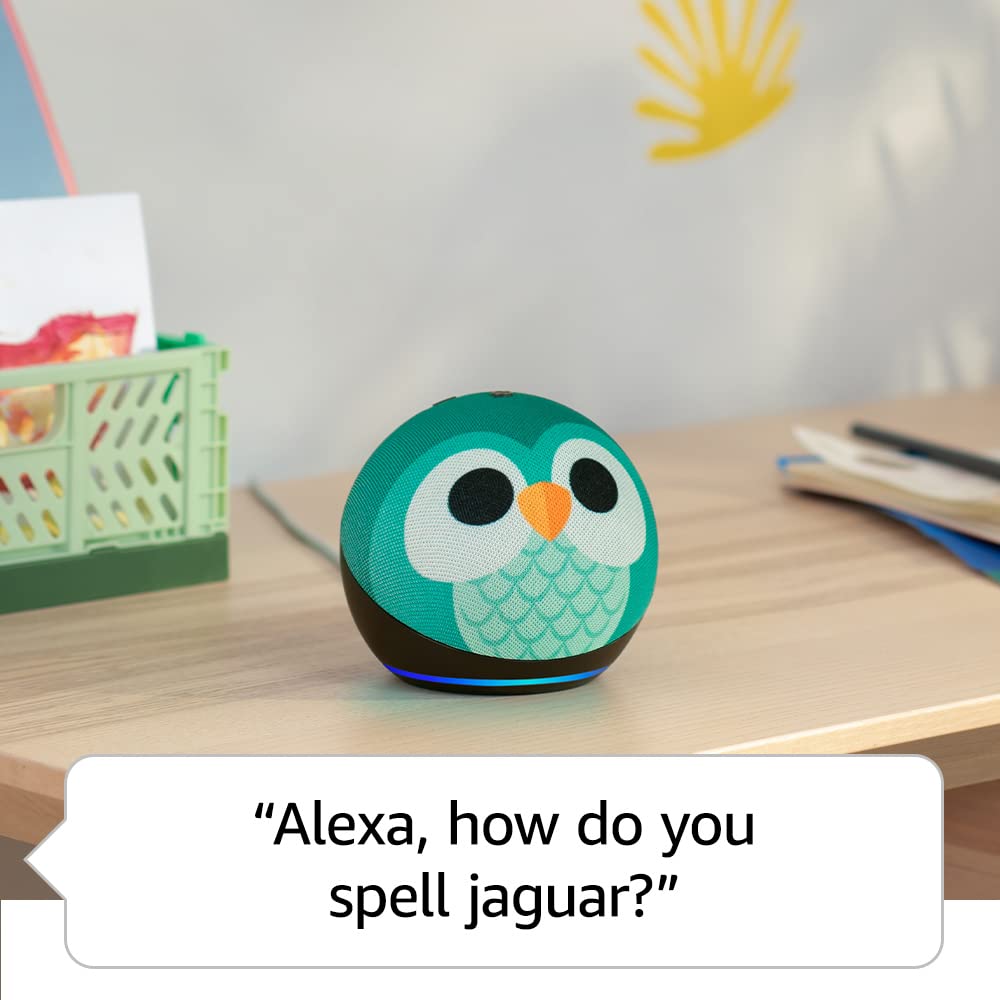 Echo Dot Kids (5th generation, 2022 release) | Wi-Fi and Bluetooth smart speaker with Alexa | Designed for kids, with parental controls | Owl