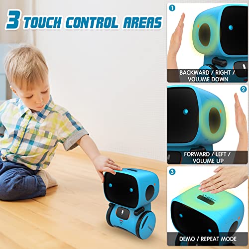 GILOBABY Interactive Smart Robot Toys, Intelligent Robot Toys for Kids, Children Girls & Boys Robotic Toys 3 Years Old Up, Voice Control & Touch Sense, Dance & Sing & Walk, Recorder & Speak Like You