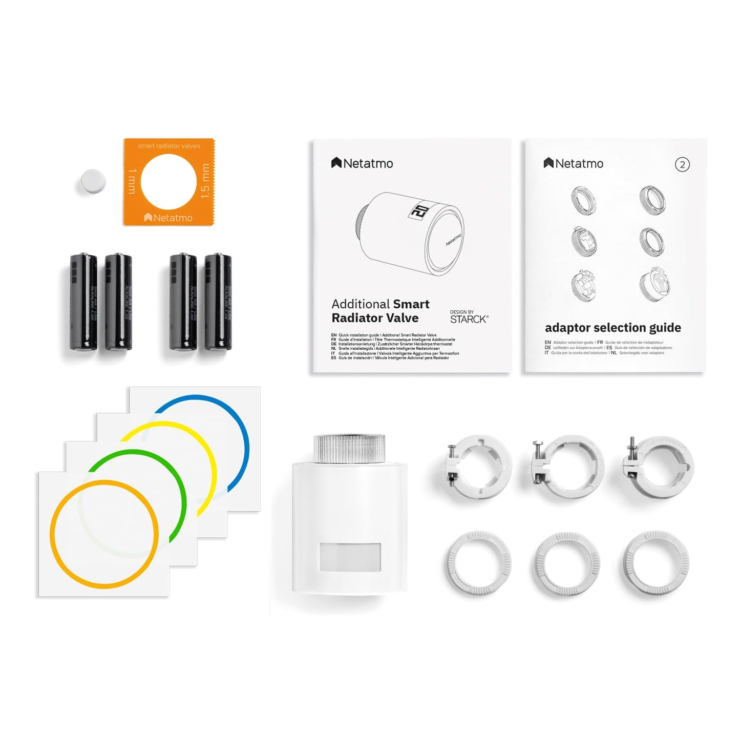 Netatmo Additional Smart Radiator Valve, Room control, Save Heating Costs, Add-on for Netatmo Thermostat and for collective or district heating, 2 add. batteries, works with voice assistants, NAV -AMZ