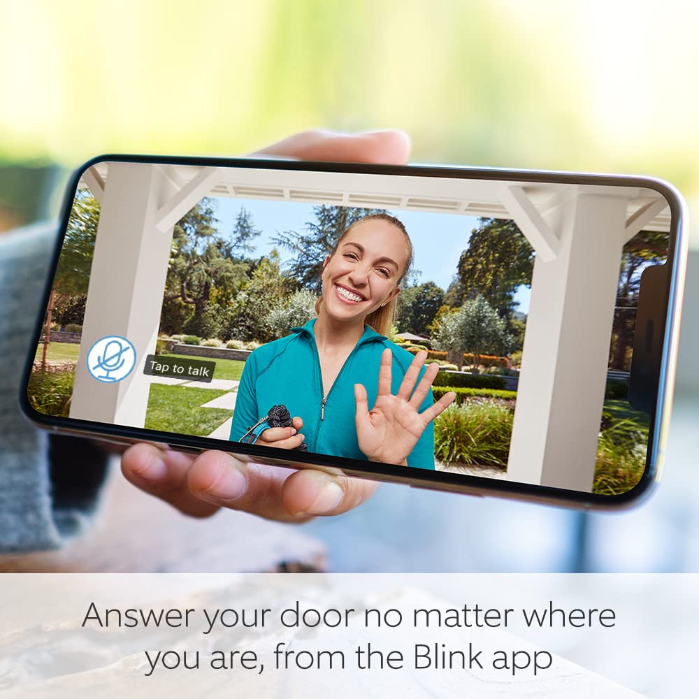 Blink Video Doorbell | Two-way audio, HD video, motion and chime app alerts, easy setup, Alexa enabled, Blink Subscription Plan Free Trial — Wired or Wireless (Black)