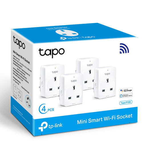 Tapo Smart Plug Wi-Fi Outlet, Works with Amazon Alexa & Google Home,Max 13A Wireless Smart Socket, Device Sharing, Without Energy Monitoring, No Hub Required,Tapo P100(4-pack)