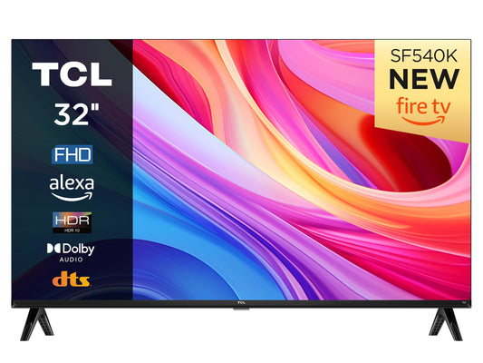 TCL 32SF540K 32 inch FHD Fire TV with OS7 Smart television - HDR & HLG-Dolby Audio-DTS Virtual X/DTS-HD-Metal Bezel-less-Dual-band Wifi 5-with Fire OS 7 system