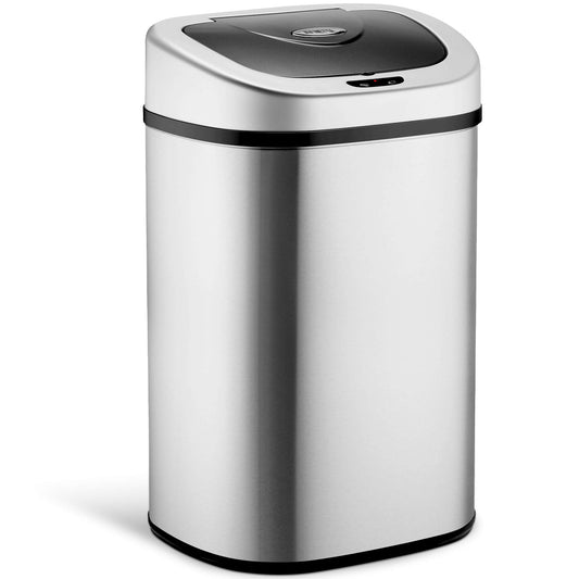 NETTA 80L Kitchen Recycling Sensor Bin – Large Touch-Free Automatic Motion Sensor Waste Rubbish Bin, Dustbin, Trash Can – Stainless Steel Finish – 80 Litre – Silver