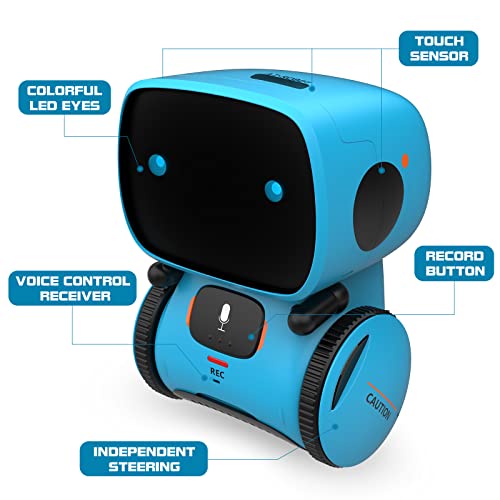 GILOBABY Interactive Smart Robot Toys, Intelligent Robot Toys for Kids, Children Girls & Boys Robotic Toys 3 Years Old Up, Voice Control & Touch Sense, Dance & Sing & Walk, Recorder & Speak Like You