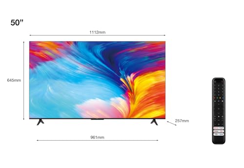 TCL 50P639K 50-inch 4K Smart TV, Ultra HD, Powered by Android TV, Bezeless design (Freeview Play, Game Master, Dolby Audio, HDR 10 compatible with Google assistant & Alexa)