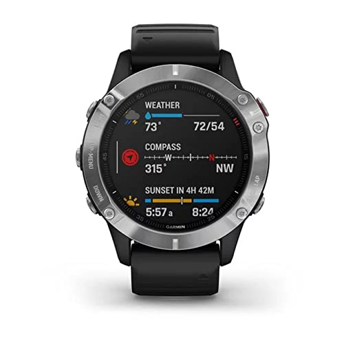 Garmin fēnix 6, Multisport GPS Smartwatch, Advanced Health and Training Features, Ultratough Design Features, Up to 14 days battery life, Black