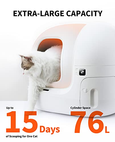 PETKIT Self Cleaning Cat Litter Tray, PURA MAX Automatic Cat Litter Box with N50, 76L Extra Large Capacity, APP Control, Safety Protection, Smart Robot Litter Box for Multiple Cats