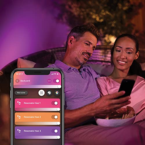 Philips Hue Resonate White and Colour Ambiance LED Smart Outdoor Wall Light for Garden and Patio. [Inox], Compatible with Alexa, Google Assistant and Apple HomeKit