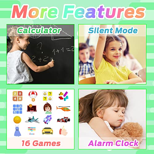 Smart Watch for Kids, Kids Smartwatch Phone for Boys Girls with 16 Games, HD Touch Screen Music Player SOS Two-Way Call Flashlight Calculator Recorder Alarm Clock, Christmas Birthday Gifts for 4-12Y