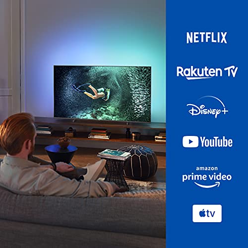 PHILIPS 65PUS7956/12 65-Inch 4K LED TV | Ambilight, UHD & HDR10+ | Dolby Vision & Dolby Atmos | Google Assistant Compatible