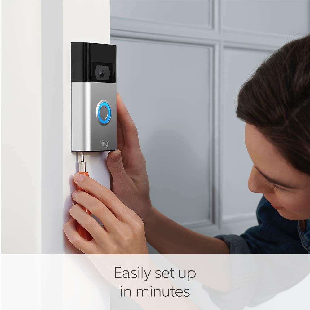 Ring Video Doorbell (2nd Gen) by Amazon | Wireless Video Doorbell Security Camera with 1080p HD Video, battery-powered, Wifi, easy installation | 30-day free trial of Ring Protect | Works with Alexa