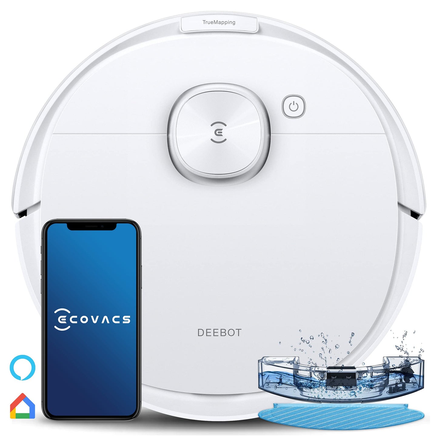 ECOVACS DEEBOT N8 Robot Vacuum Cleaner with Mop 2300PA (dToF Laser Detection, Carpet Detection, Precise Customized Cleaning, Multi-floor Mapping, Virtual Boundary) -2 Year Warranty & Local Service